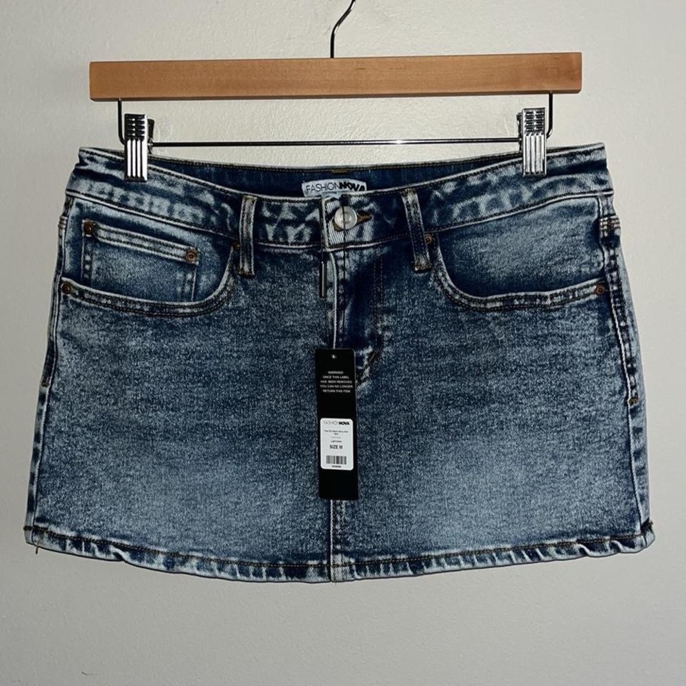Fashion Nova Blue Mini Skirt Casual Night Out